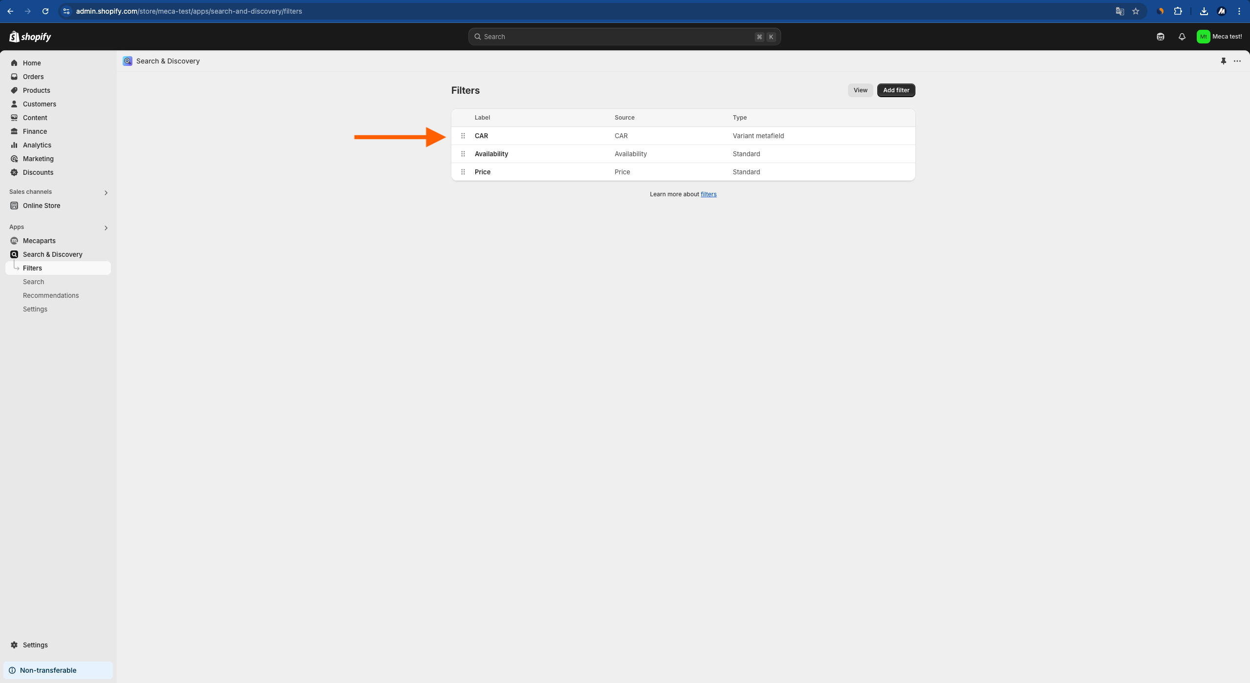 Reorder Filters